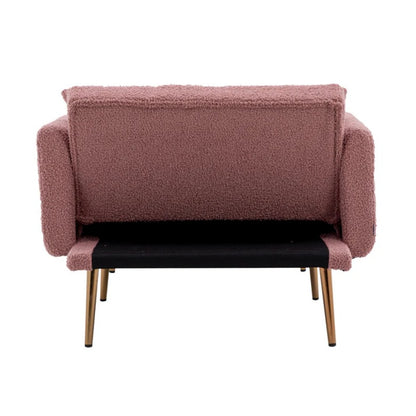 COOLMORE fashionable and classic style chaise lounge chair / accent chair for Living Room, bedroom (Brush Pink Teddy )-海智集-Default-