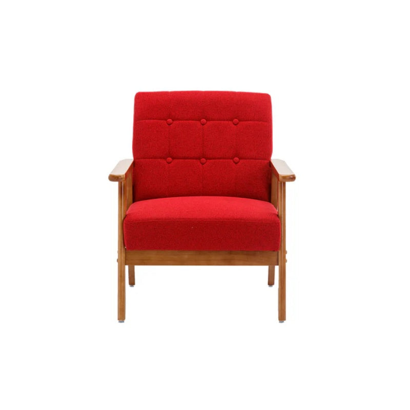Leisure Chair with Solid Wood Armrest and Feet, Mid-Century Modern Accent chair, for Living Room Bedroom Studio chair-海智集-Default-