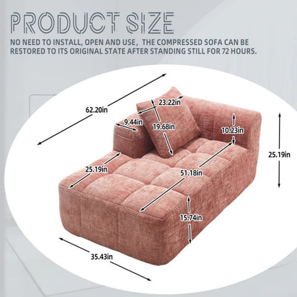 UNITED WE WIN Chenille Loveseat Sofa,Minimalist Modular Couches Sleeper for Living Room Bedroom Apartment Lounge-海智集-Default-