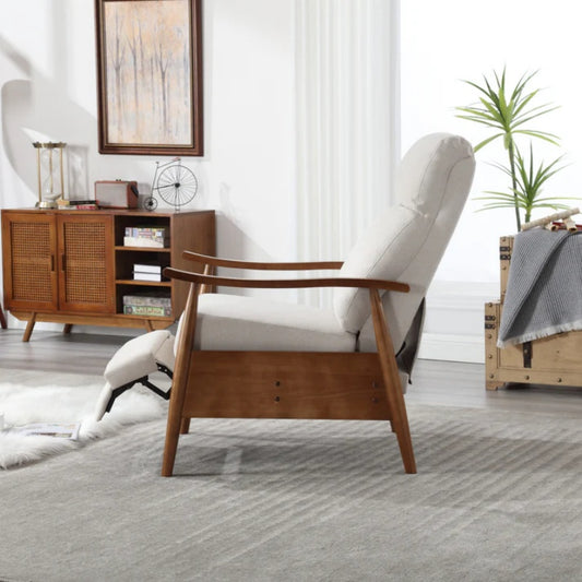 COOLMORE Wood Frame Armchair, Modern Accent Chair Lounge Chair for Living Room-海智集-Default-