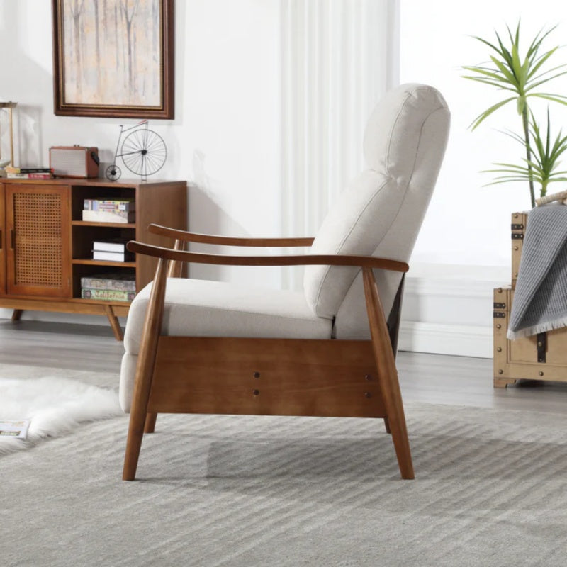 COOLMORE Wood Frame Armchair, Modern Accent Chair Lounge Chair for Living Room-海智集-Default-