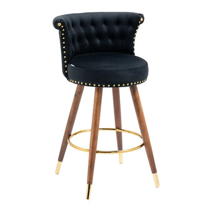 COOLMORE Swivel Bar Stools with Backrest Footrest ，with a fixed height of 360 degrees-海智集-Default-