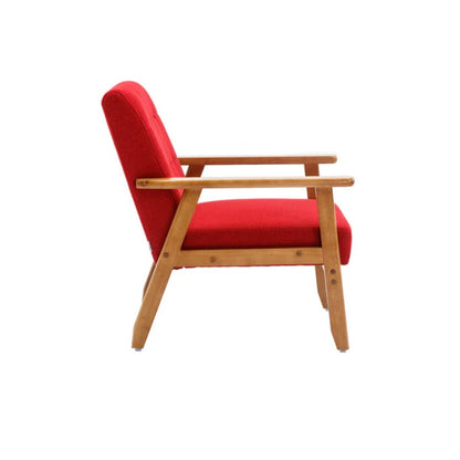 Leisure Chair with Solid Wood Armrest and Feet, Mid-Century Modern Accent chair, for Living Room Bedroom Studio chair-海智集-Default-