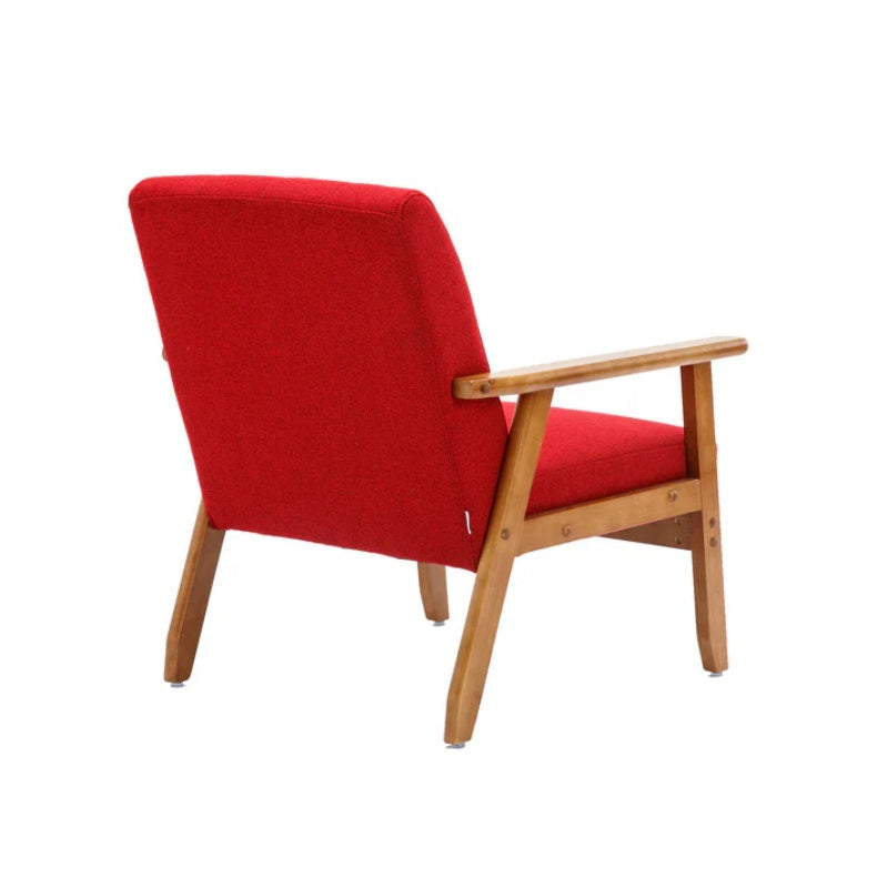 Leisure Chair with Solid Wood Armrest and Feet, Mid-Century Modern Accent chair, for Living Room Bedroom Studio chair-海智集-Default-