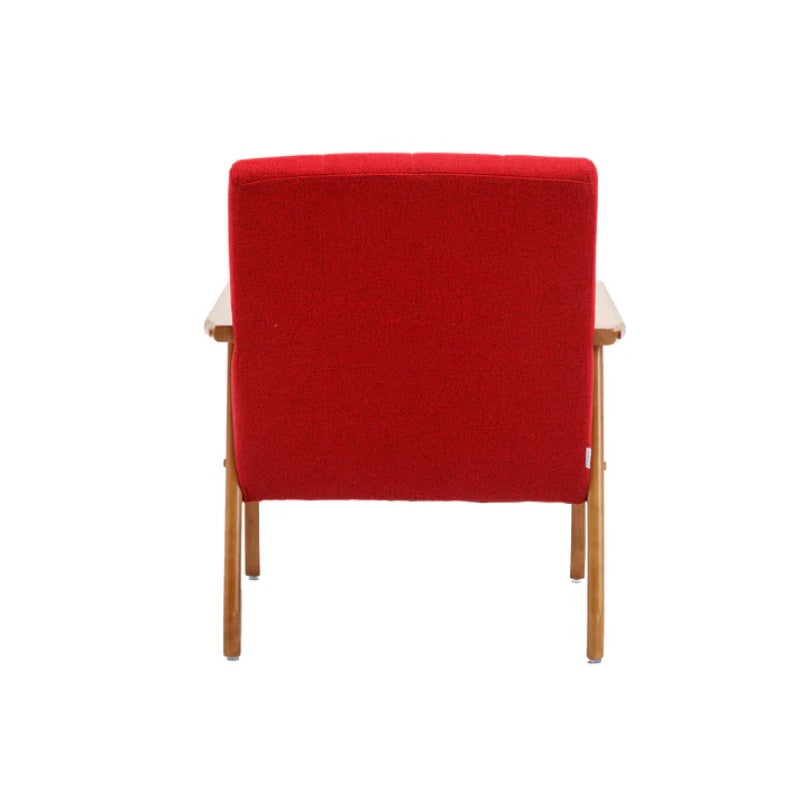 Leisure Chair with Solid Wood Armrest and Feet, Mid-Century Modern Accent chair, for Living Room Bedroom Studio chair-海智集-Default-
