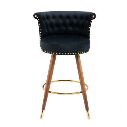 COOLMORE Swivel Bar Stools with Backrest Footrest ，with a fixed height of 360 degrees-海智集-Default-