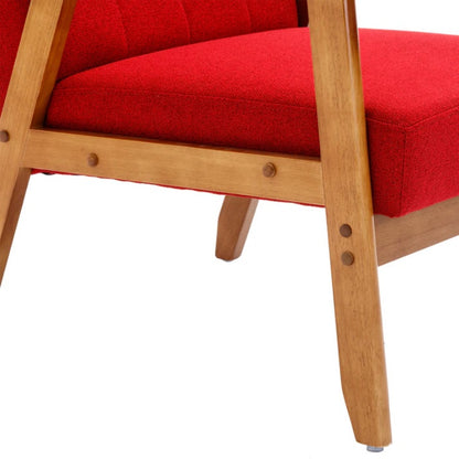 Leisure Chair with Solid Wood Armrest and Feet, Mid-Century Modern Accent chair, for Living Room Bedroom Studio chair-海智集-Default-