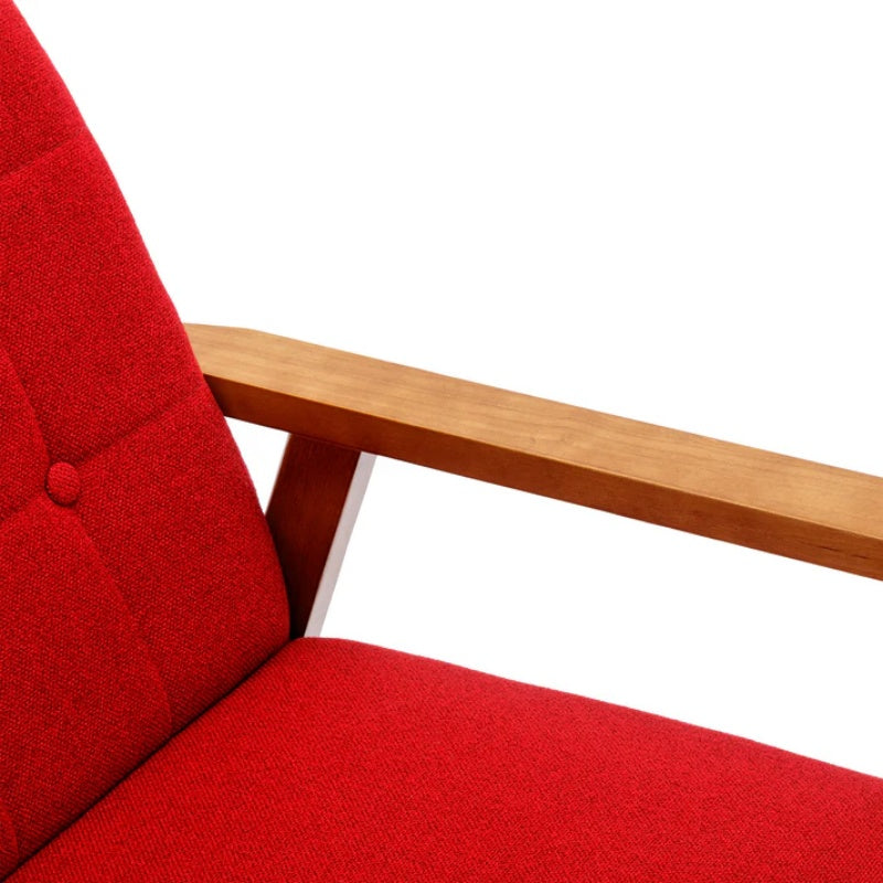 Leisure Chair with Solid Wood Armrest and Feet, Mid-Century Modern Accent chair, for Living Room Bedroom Studio chair-海智集-Default-