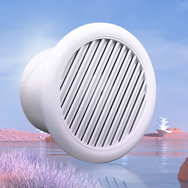 Manufacturer Custom Processing Round Ventilation Fan Bathroom Kitchen Exhaust Double Layer Louver Ceiling Mount-Kitchen & Bathroom-海智集-Round 60mm white model-