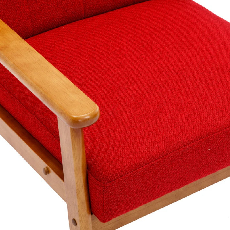 Leisure Chair with Solid Wood Armrest and Feet, Mid-Century Modern Accent chair, for Living Room Bedroom Studio chair-海智集-Default-