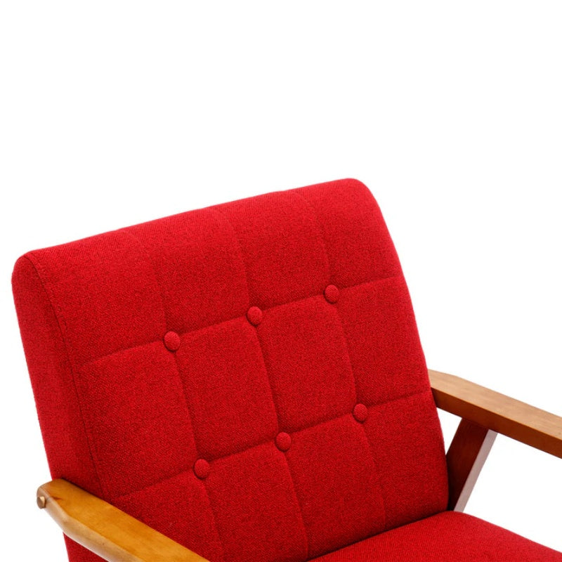 Leisure Chair with Solid Wood Armrest and Feet, Mid-Century Modern Accent chair, for Living Room Bedroom Studio chair-海智集-Default-