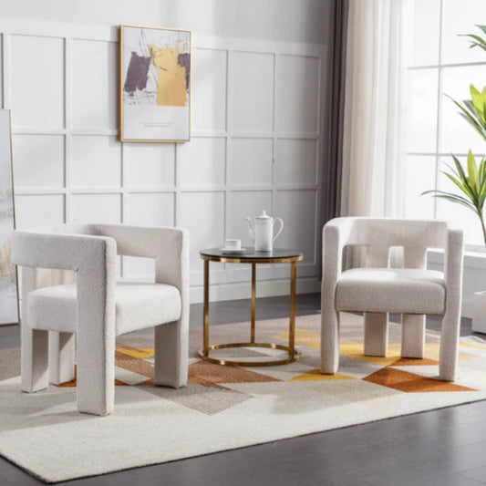 COOLMORE Contemporary Designed Fabric Upholstered Accent/Dining Chair /Barrel Side Chairs Kitchen Armchair for Living Room 2PC/SET-海智集-Default-