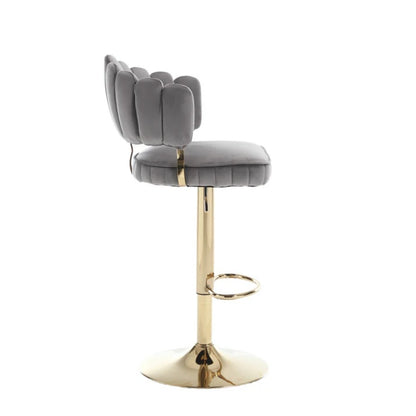 COOLMORE Swivel Bar Stools Set of 2 Adjustable Counter Height Chairs with Footrest for Kitchen, Dining Room-海智集-Default-