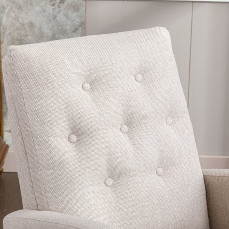 High Back Rocking Chair Nursery Chair .Comfortable Rocker Fabric Padded Seat .Modern High Back Armchair-海智集-Default-