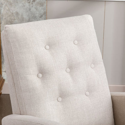 High Back Rocking Chair Nursery Chair .Comfortable Rocker Fabric Padded Seat .Modern High Back Armchair-海智集-Default-