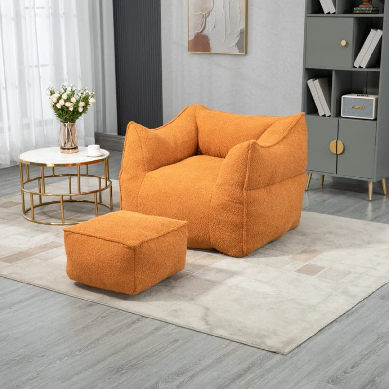COOLMORE Bean Bag Chair Lazy Sofa/Footstool Durable Comfort Lounger High Back Bean Bag Chair Couch for Adults and Kids, Indoor & Outdoor-海智集-Default-