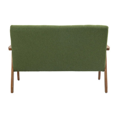 COOLMORE Mid-Century Modern Solid Loveseat Sofa Upholstered Linen Loveseat, 2-Seat Upholstered Loveseat Sofa Modern Couch-海智集-Default-