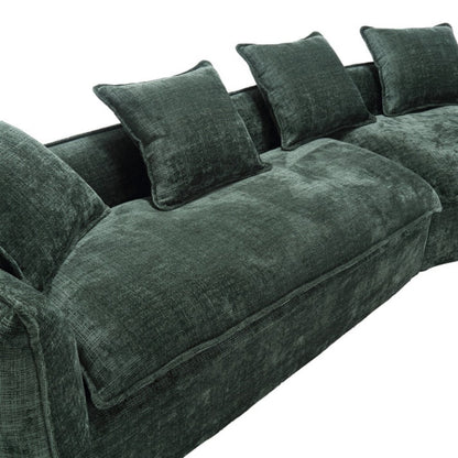 Modular Sectional Sofa, U-Shaped Couch with Sofa for five & Pillows, Modern Minimalist chenille Fabric Large Comfy Cloud Sofas, Living Room Furniture Sets-海智集-Default-