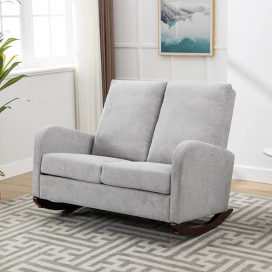 COOLMORE Rocking Chair Upholstered Mid Century Modern Rocker Oversized Wingback Armchair for Living Room-海智集-Default-