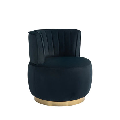 COOLMORE Swivel Barrel Chair, 360 Degree Round Armchair with Fluffy Velvet Upholstery for Living Room, Bedroom, Office-海智集-Default-