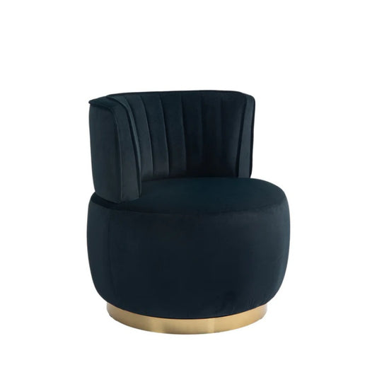 COOLMORE Swivel Barrel Chair, 360 Degree Round Armchair with Fluffy Velvet Upholstery for Living Room, Bedroom, Office-海智集-Default-