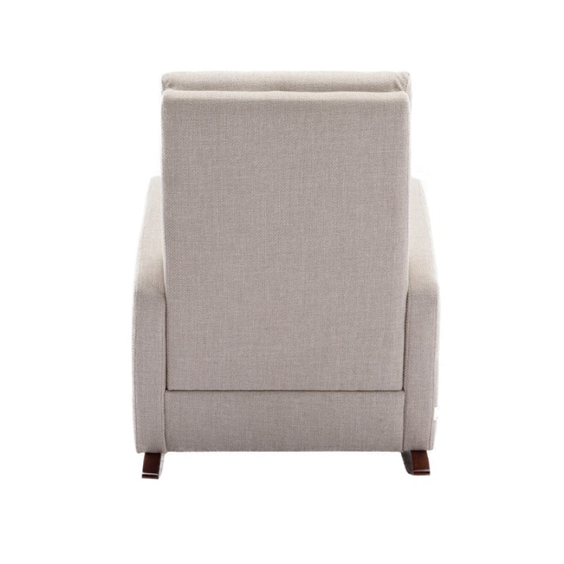 High Back Rocking Chair Nursery Chair .Comfortable Rocker Fabric Padded Seat .Modern High Back Armchair-海智集-Default-
