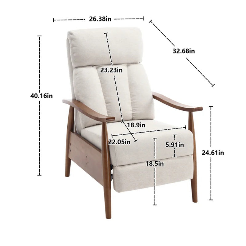 COOLMORE Wood Frame Armchair, Modern Accent Chair Lounge Chair for Living Room-海智集-Default-