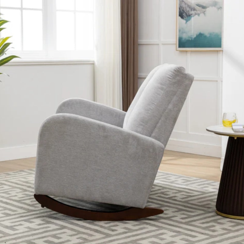 COOLMORE Rocking Chair Upholstered Mid Century Modern Rocker Oversized Wingback Armchair for Living Room-海智集-Default-