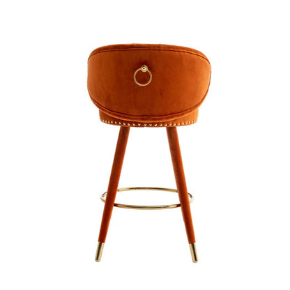 COOLMORE Counter Height Bar Stools Set of 2 for Kitchen Counter Solid Wood Legs with a fixed height of 360 degrees-海智集-Default-