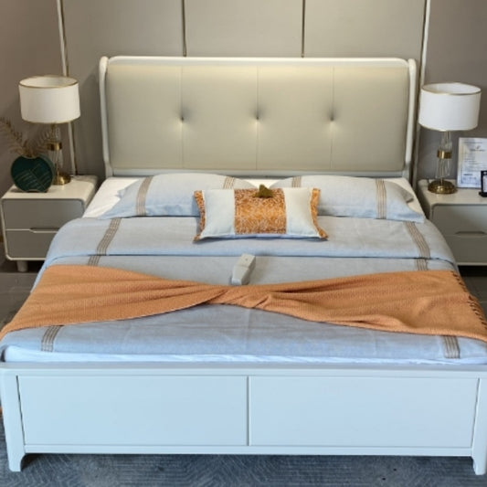 Italian Light Luxury Upholstered Leather Bed-海智集-