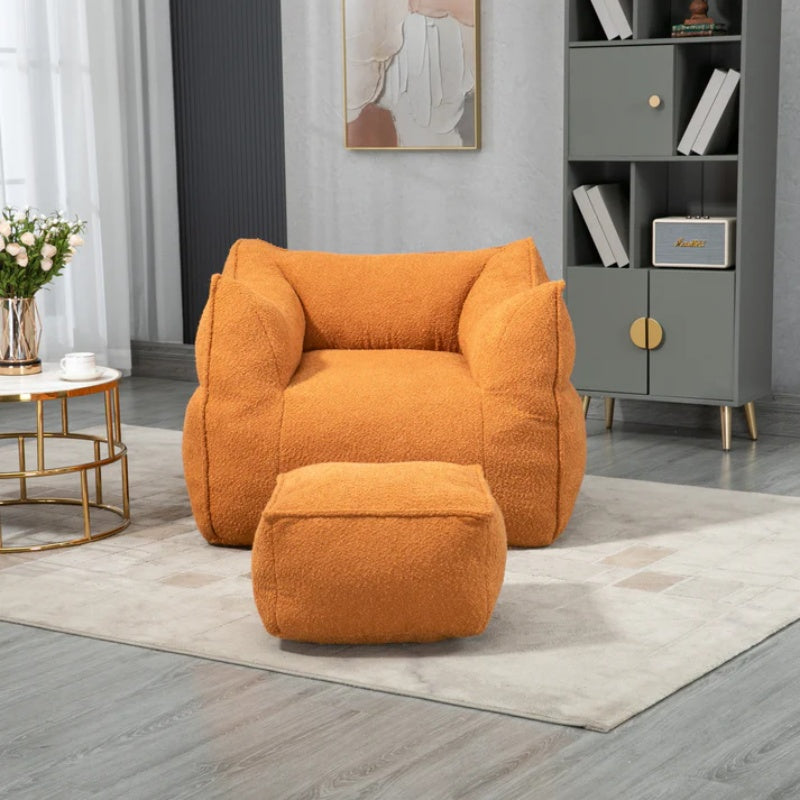 COOLMORE Bean Bag Chair Lazy Sofa/Footstool Durable Comfort Lounger High Back Bean Bag Chair Couch for Adults and Kids, Indoor & Outdoor-海智集-Default-