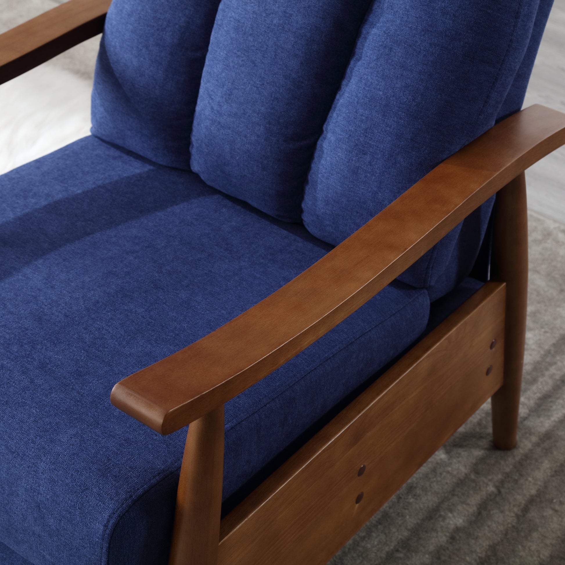 COOLMORE Wood Frame Armchair, Modern Accent Chair Lounge Chair for Living Room-海智集-Default-