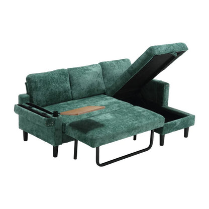 UNITED Sectional Sofa Reversible Sectional Sleeper Sectional Sofa with Storage Chaise-海智集-Default-