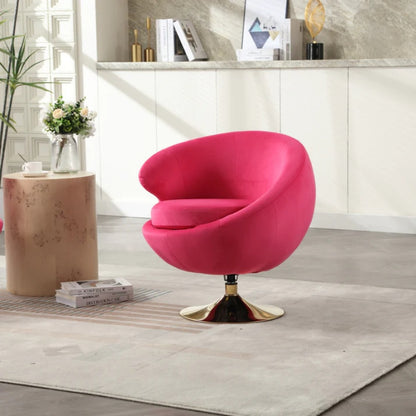 360 Degree Swivel Cuddle Barrel Accent Chairs, Round Armchairs with Wide Upholstered, Fluffy Fabric Chair for Living Room, Bedroom, Office, Waiting Rooms-海智集-Default-