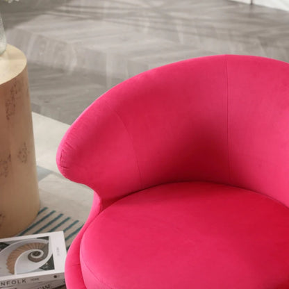 360 Degree Swivel Cuddle Barrel Accent Chairs, Round Armchairs with Wide Upholstered, Fluffy Fabric Chair for Living Room, Bedroom, Office, Waiting Rooms-海智集-Default-