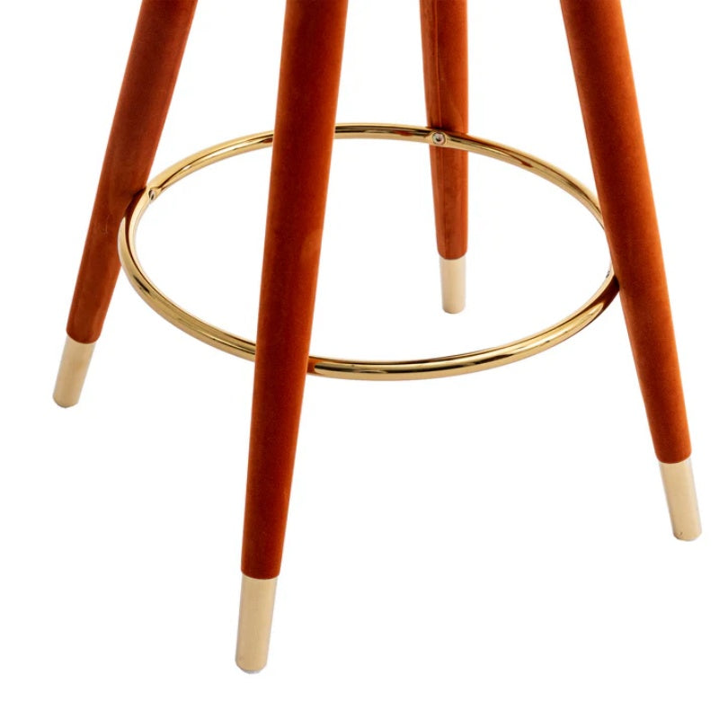 COOLMORE Counter Height Bar Stools Set of 2 for Kitchen Counter Solid Wood Legs with a fixed height of 360 degrees-海智集-Default-