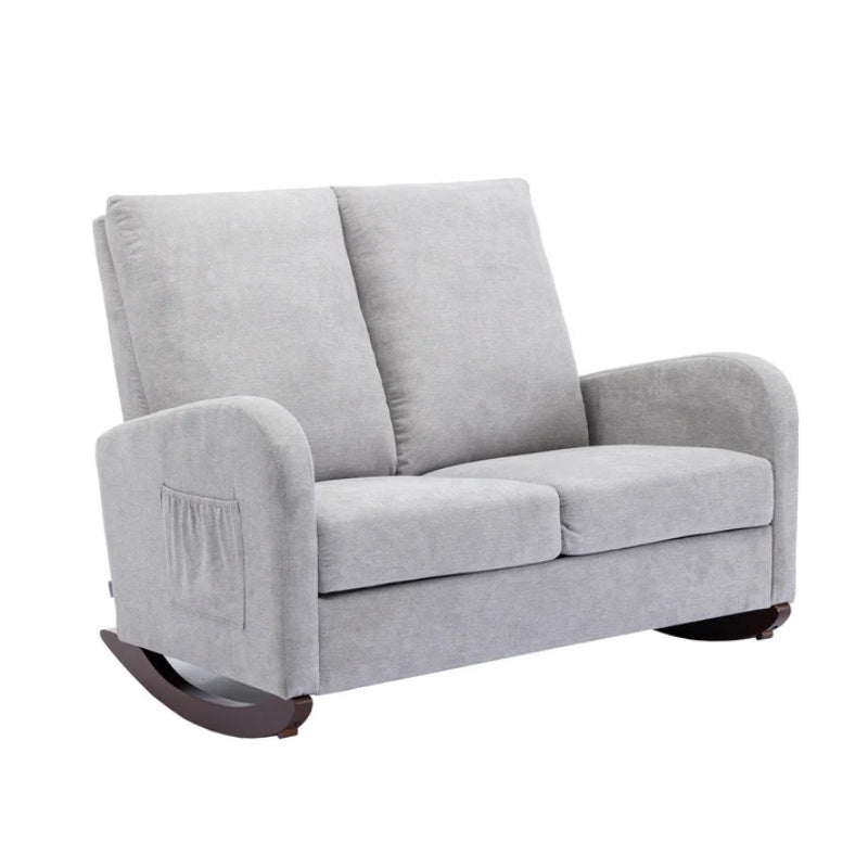 COOLMORE Rocking Chair Upholstered Mid Century Modern Rocker Oversized Wingback Armchair for Living Room-海智集-Default-
