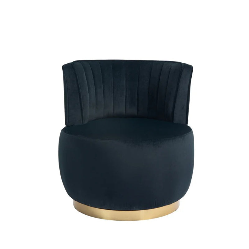 COOLMORE Swivel Barrel Chair, 360 Degree Round Armchair with Fluffy Velvet Upholstery for Living Room, Bedroom, Office-海智集-Default-