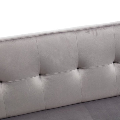 Foldable Fashion Sofa Bed High End Flannel Fabric Back Adjustable Sofa Recliner Futon, Modern Fashion Sofa with Charging Port, Suitable for Living Room Bedroom Office (Gray)-海智集-Default-