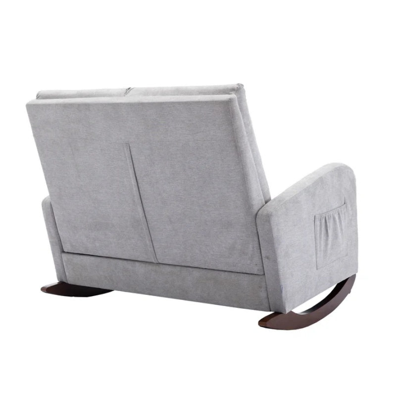 COOLMORE Rocking Chair Upholstered Mid Century Modern Rocker Oversized Wingback Armchair for Living Room-海智集-Default-