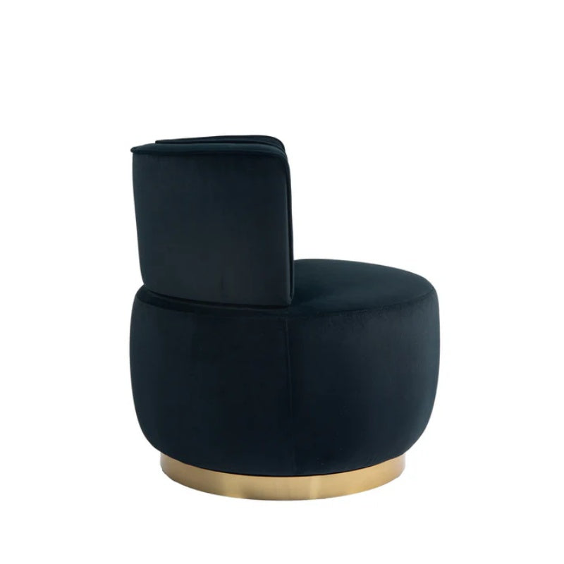 COOLMORE Swivel Barrel Chair, 360 Degree Round Armchair with Fluffy Velvet Upholstery for Living Room, Bedroom, Office-海智集-Default-