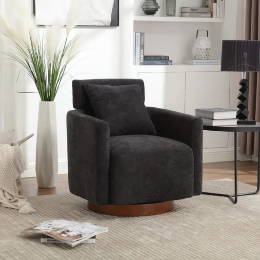 COOLMORE 360 degree rotation design, multi-gear adjustment backrest, soft and comfortable chenille fabric, ergonomic design of the living room chair-海智集-Default-