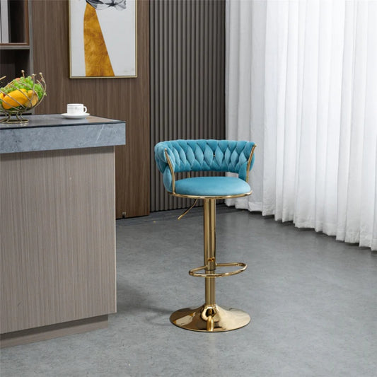 COOLMORE Swivel Bar Stools Adjustable Counter Height Chairs with Footrest for Kitchen, Dining Room-海智集-Default-