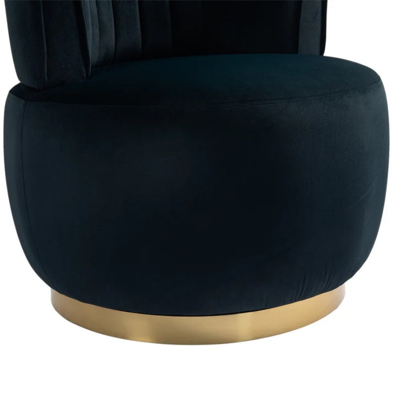 COOLMORE Swivel Barrel Chair, 360 Degree Round Armchair with Fluffy Velvet Upholstery for Living Room, Bedroom, Office-海智集-Default-