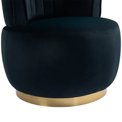 COOLMORE Swivel Barrel Chair, 360 Degree Round Armchair with Fluffy Velvet Upholstery for Living Room, Bedroom, Office-海智集-Default-