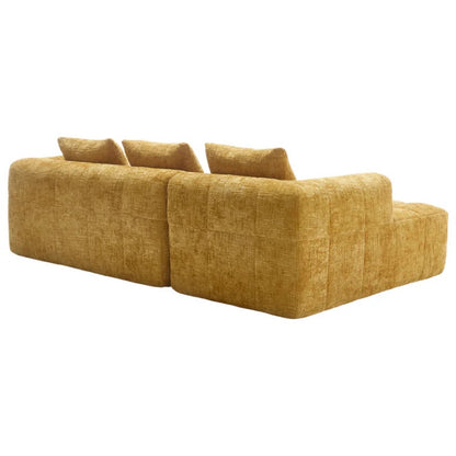 UNITED WE WIN 98.42-inch modular sectional sofa, modern modular L-shaped sofa with chaise longue, equipped with small side pockets and free of compression during installation.-海智集-Default-