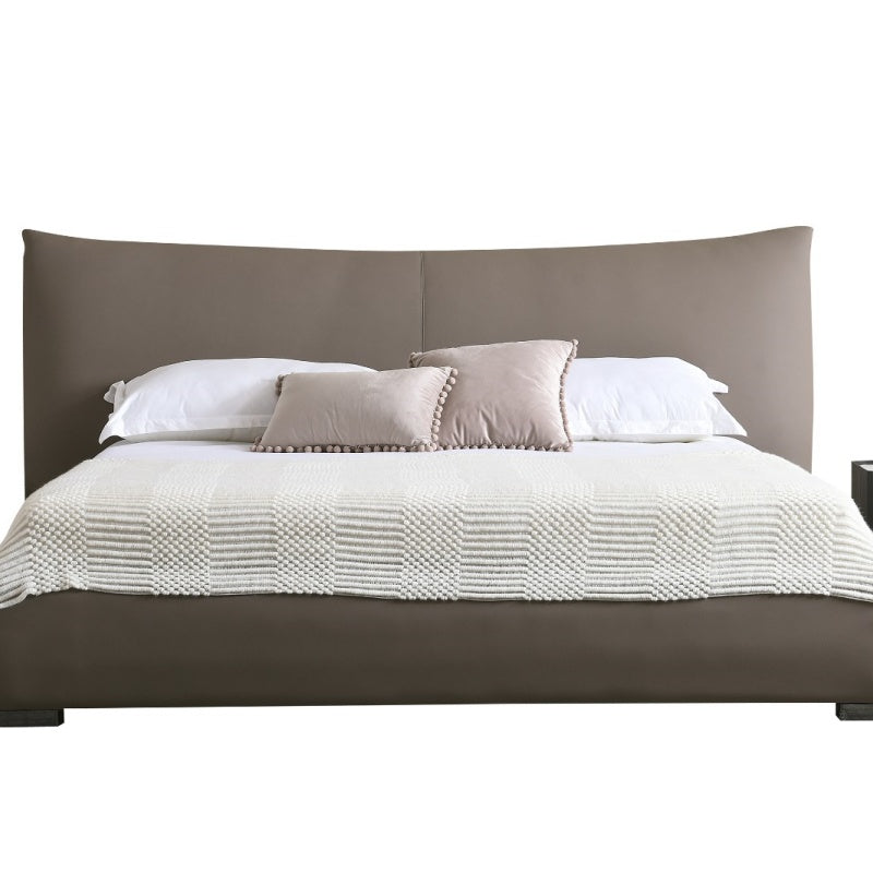 Jinxuan Series GINSON genuine leather Bed, modern and simple Italian light luxury high-end solid wood soft package Chanel (including bed board, excluding bedside table)-海智集-
