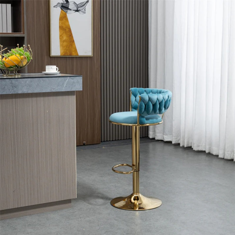 COOLMORE Swivel Bar Stools Adjustable Counter Height Chairs with Footrest for Kitchen, Dining Room-海智集-Default-