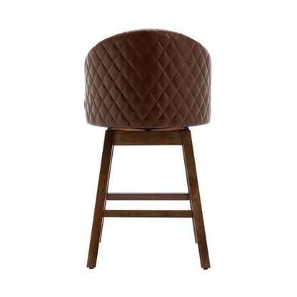 COOLMORE Bar Stools Set of 2 Counter Height Chairs with Footrest for Kitchen, Dining Room And 360 Degree Swivel-海智集-Default-