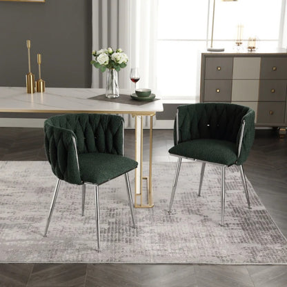 COOLMORE Leisure Dining Chairs Accent Chair Velvet Accent Lounge Chair With Metal Feet 2PC/SET-海智集-Default-